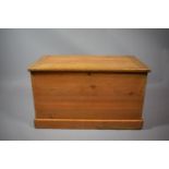 A Pine Lift Top Blanket Box with Inner Candle Holder (Has Been Treated for Worm), 82cms Wide