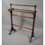 A Victorian Mahogany Barley Twist Towel Rail, 70cms Wide