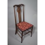 A Pretty Art Nouveau String Inlaid Mahogany Ladies Bedroom Chair