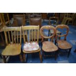 Five Various Edwardian Chairs and Two Nursing Chairs