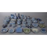 A Collection of 36 Pieces of Wedgwood Jasperware to Include Vases, Lidded Pots, Dishes Etc.