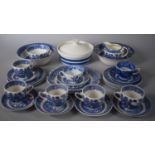 A Collection of Blue & White to Include Swinnertons 'Old Willow' Tea Set, Cornishware Lidded Bowl,