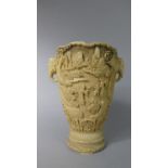 A Mid/Late 20th Century Faux Chinese Ivory Vase, 31cms High