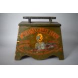 A Vintage Style Pine Shoe Cleaning Box with Painted Decoration, 'Mrs Hoares Guest House', Hinges