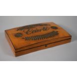 A French Satinwood Ecarte Card Game Box and Contents including Mother of Pearl Tokens and Cards by