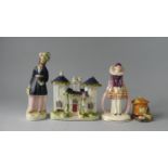 A Collection of Figures to Feature an Art Deco Figure with Bowed Ribbons & Ruffled Skirt, 19th