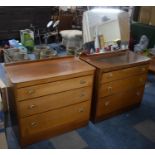 A 1960's Two Piece Bedroom Suite, Dressing Chest and Three Drawer Chest, 79cms Wide