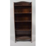 An Edwardian Mahogany Five Shelf Galleried Open Bookcase, 45.5cms Wide