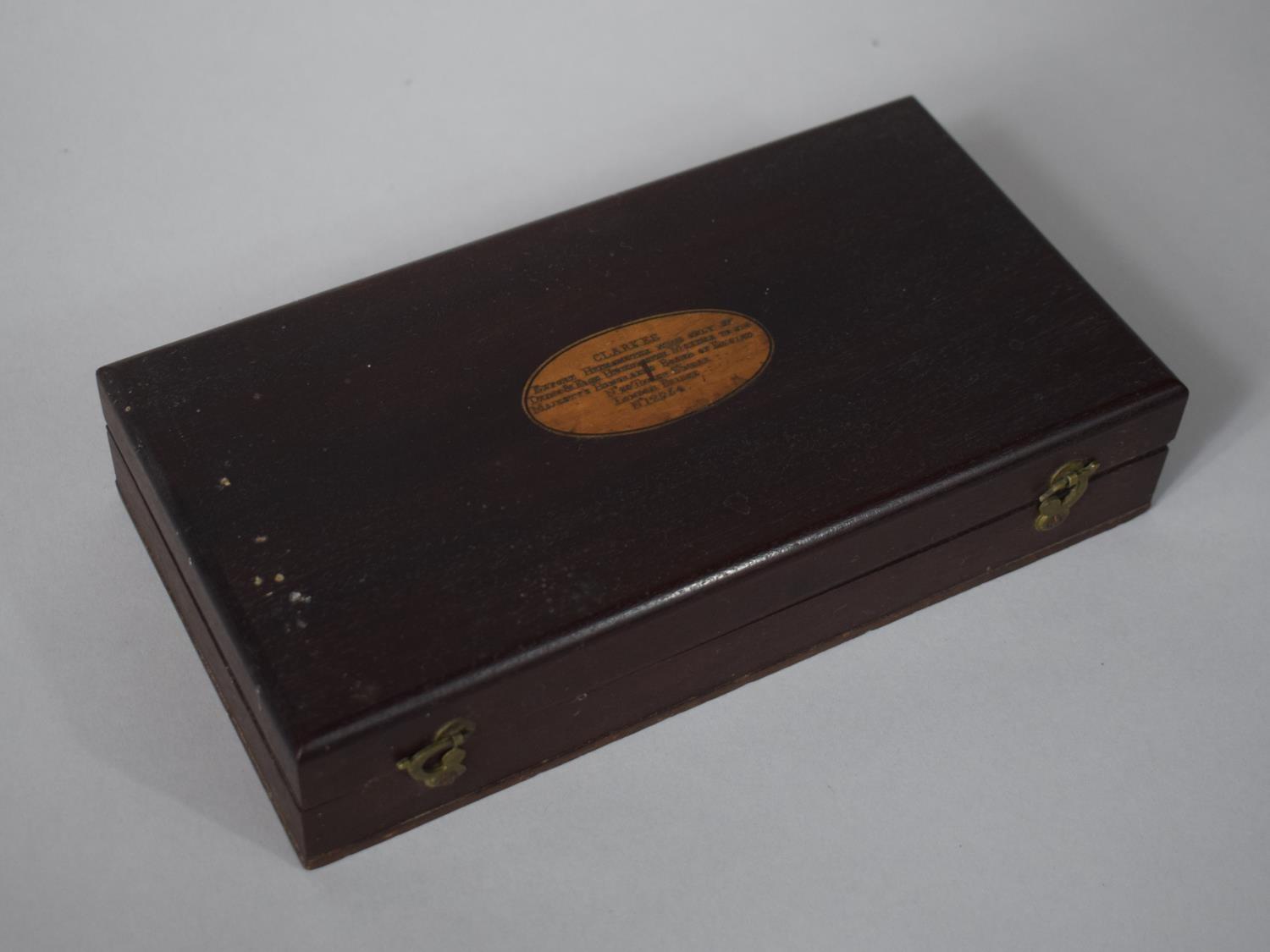 A 19th Century Mahogany Clarkes Export Hydrometer Case made by Dring and Fage (Incomplete) The Box