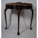 A Reproduction Mahogany Galleried Demi Lune Side Table with Single Central Drawer, 73cms Wide