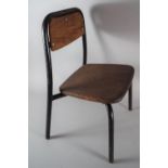 A Vintage Childs Chair, Metal Frame with Teak Back and Seat, 51cms High