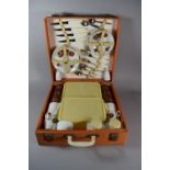 A Complete Cased Vintage 'Brexton' Picnic Box, Containing Two Thermos Flasks, Ceramic Cups and