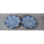 A Pair of Late 19th Century Staffordshire Blue and White Wall Plates Inscribed John Forrester,