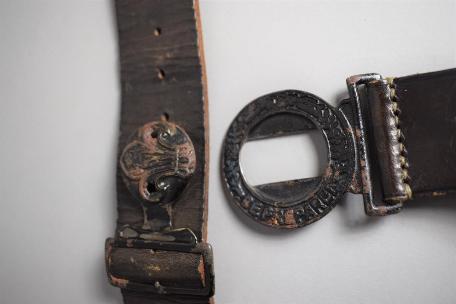 A Boy Scouts Leather Belt and a William Rogers Bowie Knife 'I Cut My Way' with Leather Sheath - Image 3 of 4