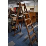 A Vintage Wooden Five Step Stepladder