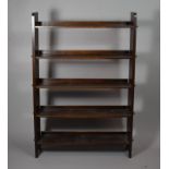 An Edwardian Oak Five Shelf Galleried Bookcase, 76cms Wide