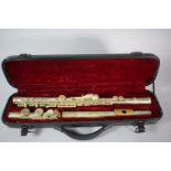 A Cased Vintage Silver Plated Flute by Odyssey