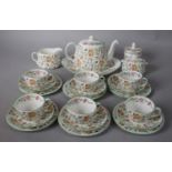 A Mintons Haddon Hall Tea Set Comprising Six Trios, Teapot, Milk and Sugar