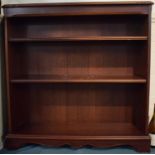 A Mahogany Effect Two Shelf Open Bookcase, 88cms Wide