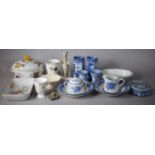 A Collection of Ceramics to Include Wedgwood Jasperware, Blue and White Vases, Royal Worcester