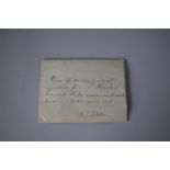 An Envelope with 19th Century Hand Written Inscription 'Piece of Mummy Cloth Unrolled from a