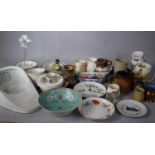 A Collection of Ceramics to Include Bavarian Porcelain Child's Animal Decorated Plate, Duck