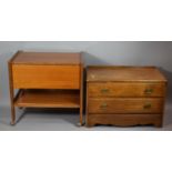 A Small Oak Chest and a Drop Leaf Trolley