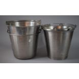 Four Stainless Steel Buckets