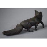 A Bronzed Study of a Fox, 17x7cms High with Stamped ACC Under.