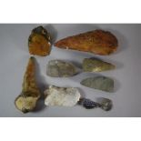 A Collection of Neolithic Flint and Stone Axe Heads, Hand Axes Etc. Some Inscribed Keswick, Norfolk,