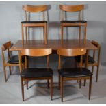 A G Plan Extending Dining Table and Six Dining Chairs, Complete with Two Leaves, 153 x 89cms When