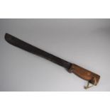 A Military Machete with Wooden Handle by Taylor of Sheffield, Stamped with War Dept, Crow's Foot and