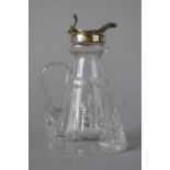 A Silver Topped Whisky Noggin Flask, B'Ham Hallmark, 11cms High