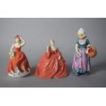 Two Coalport Ladies, Andrea and Natalie Together with a Royal Doulton Annette HN1472 (Head Glued)