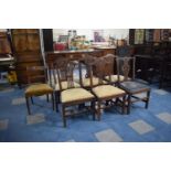 A Set of Four 19th Century Mahogany Dining Chairs with Pierced Splats Plus Three Others