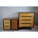 A Stag Four Drawer Bedroom Chest, 76cms Wide and Two Parts of a Dressing Table