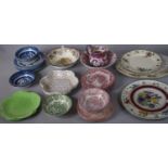 A Collection of Ceramics to Include Dickens Series Transfer Printed Plates, Blue and White Plates,