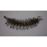 A Bronze Study of an Articulated Centipede, 14.5cms Long