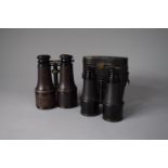 A Pair of Early 20th Century Triple Rolling Lens Binoculars, 'Theatre, Field, Marine' and a Cased