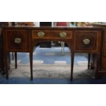 A 19th Century Breakfront Mahogany Sideboard with String Inlay and Crossbanded Drawers Including