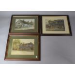 Three Limited Edition Herbert St John Jones Prints of Half Timbered Buildings in Nantwich, 44 x 34.