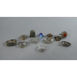 Eleven Silver Dress Rings, Enamelled, Egyptian and Stone Mounted Examples Together with a Silver