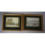 Two Gilt Framed Lowry Prints, 'The Pond' and 'The Old House, Grove St. Salford', 33cms Wide