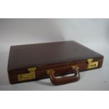 A Leather Combination Lock Briefcase with Fitted Interior, 44cms Wide