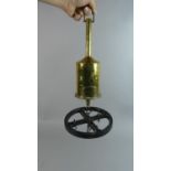 A Vintage Brass Clockwork Meat Jack and Circular Iron Spit