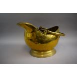 A 20th Century Brass Helmet Shaped Coal Scuttle