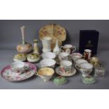 A Collection of Ceramics to Feature Blush Ivory Trefoil Dish, Vase (AF), Teawares, Masons Tea Cup