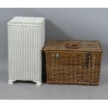 A Wicker Basket and a Loom Clothes Basket