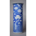 A 19th Century Chinese Blue and White Prunus Pattern Sleeve Vase with Four Character Mark for Kangxi