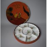 A Late 19th Century Japanese Hors d'oeuvres Segmented Tray Housed in Lacquered Box, 31.5cms